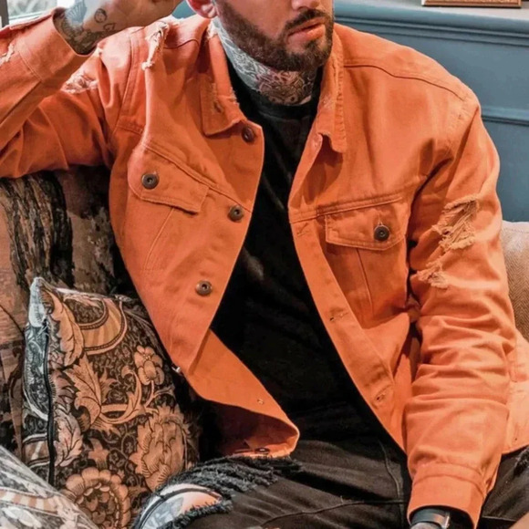 Nova Men Distressed Jean Jacket - Picture 6 of 7